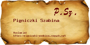 Pigniczki Szabina névjegykártya