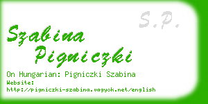 szabina pigniczki business card